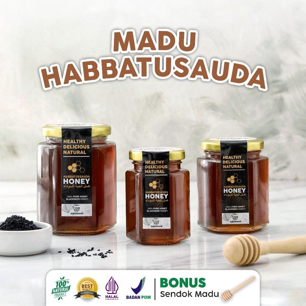 

Madu Habbatusauda Premium PROMIL Original 100% Murni Impor / Madu Habbatussauda Habatusauda