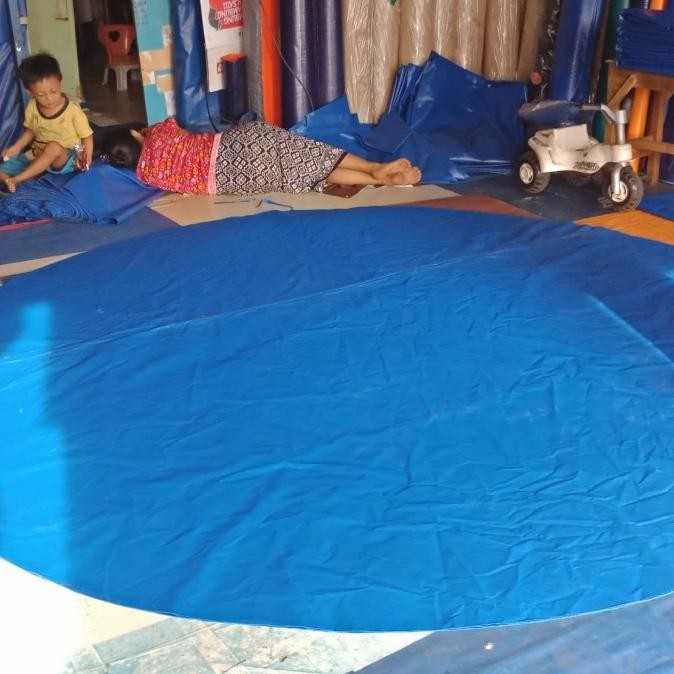kolam terpal bulat D.4 T1.2. bahan terpaulin pvc merk orchid semi kare murah