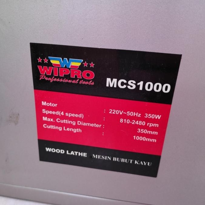 Wipro MCS-1000 Mesin bubut kayu 1000mm Wood lathe 1 meter MCS1000 murah