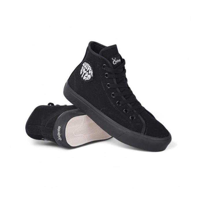 Promo Sepatu Quiferstep - Sneakers Casual Odisi Basic Full Black High Pria Wanita Sneaker Sekolah Ca