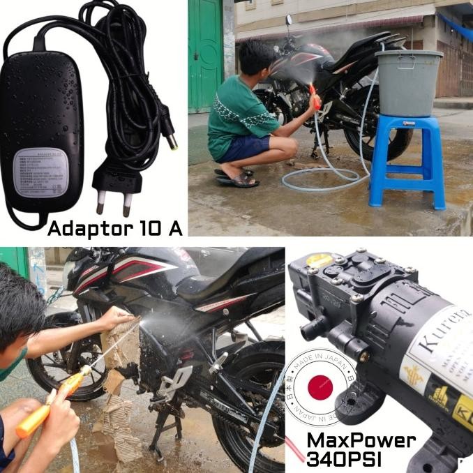 PAKET SET Real MaxPower 340 PSI Alat Cuci Steam AC Motor Mobil Japan Q