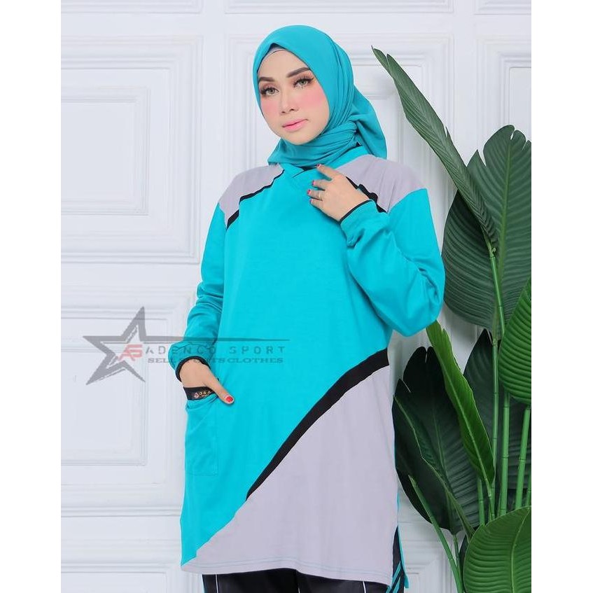 Grosir Baju Olaharaga Wanita Tunik Muslimah / Atasan Koas Olahraga Senam Muslimah / Seragam Olahraga