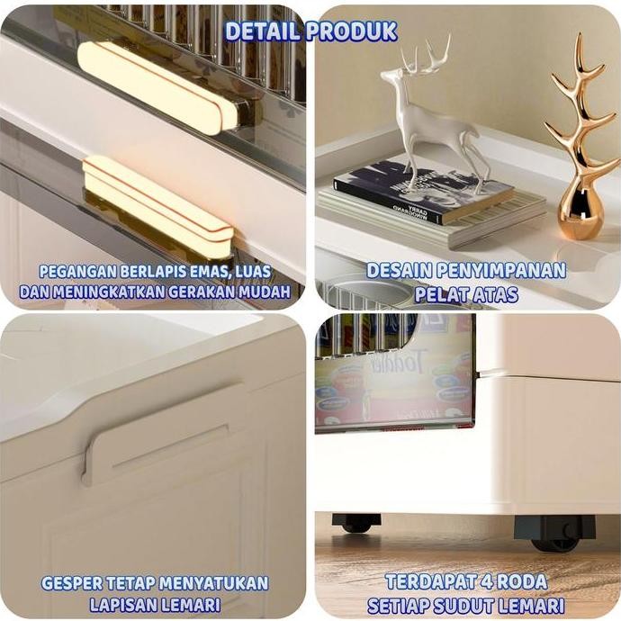 Promo Lostars T3 40Cm | 3 Susun (Tidak Perlu Instalasi) Rak Kabinet Susun Lipat/Rak Buku Serbaguna A
