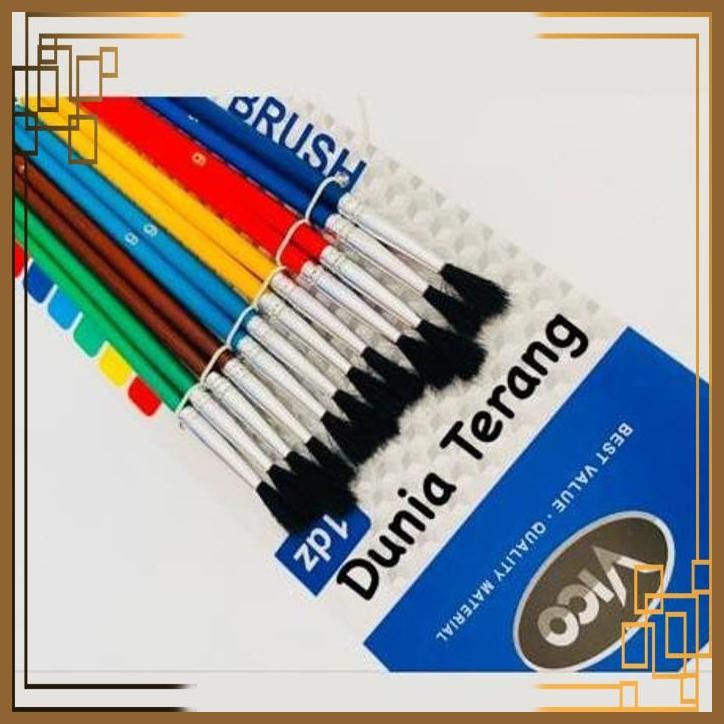

[DTG] 12BJ KUAS GAMBAR VICO BULU HITAM - ARTIST BRUSH 6 8 10 12 KUAS CAT AIR