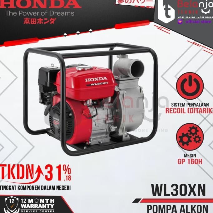 HOT SALE Honda Mesin Pompa Air Irigasi WL 30 XN Pompa Alkon 3 Inch WL30XN