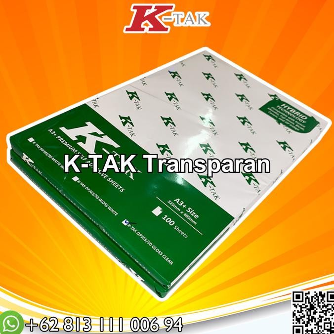 

Murah Ktak Sticker Vinyl Pp Film K-Tak Hybrid Laser Toner Indigo A3+ -Pack