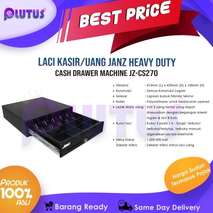 

Murah Laci Kasir/Uang Janz Heavy Duty Cash Drawer Machine Jz-Cs270