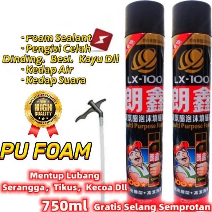 Promo PU Sealant Foam Spray 750ml/ PU Busa Foam Sealant Polyurethane Foam  Anti Air Cocok untuk Dala