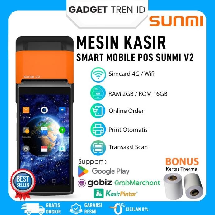 

Promo Mesin Kasir Android Sunmi V2 2/16Gb 4G Thermal Printer Scanner Barcode