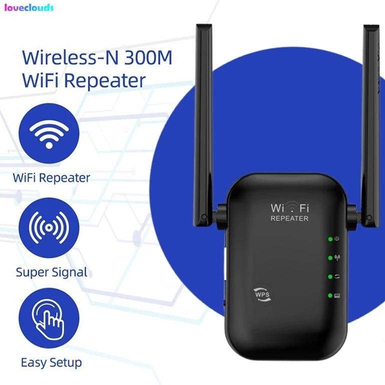 Loveclouds Wifi Repeater 300Mbps/Penguat Wifi/Wifi Extender/Mini Repeater/Sinyal Wifi Memperluas Jan