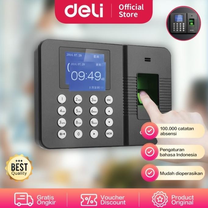 

Promo Mesin Absensi Deli E 3960 Sidik Jari - Fingerprint Murah Deli E3960
