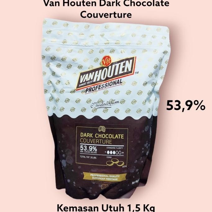 

Van Houten Dark Chocolate Couverture 53,9% Cokelat Keping Hitam 500 Gr murah