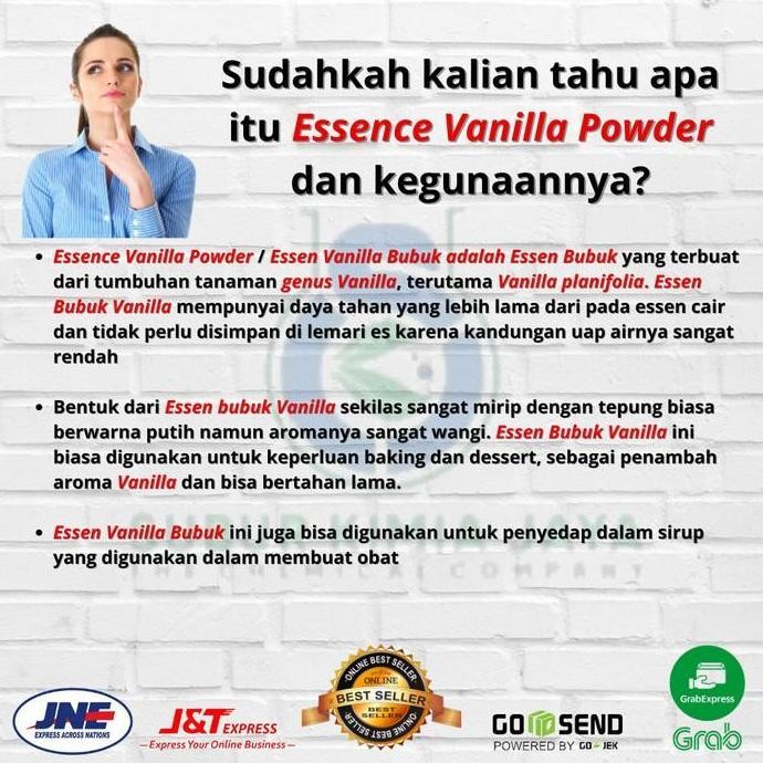 

Essence Vanilla Powder / Essen Bubuk Vanili / Essen Vanili 100 Gr murah