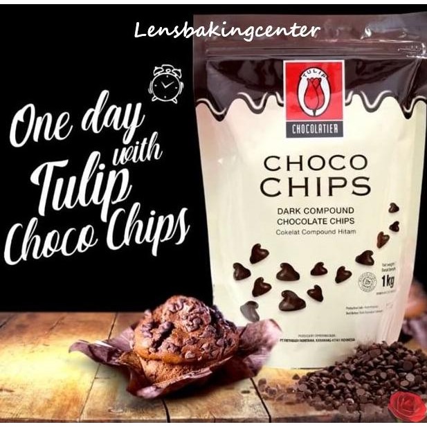 

Tulip Dark Compound Choco Chips Packingori 1kg / 1 kg 250gr/250 gram murah