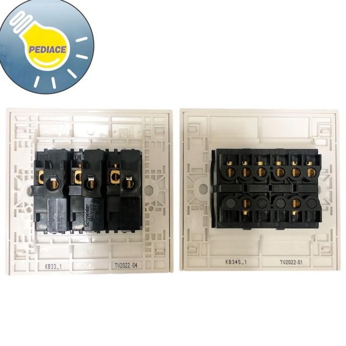 Saklar Triple + Saklar 4 Outbow Tempel Schneider VIVACE 250V