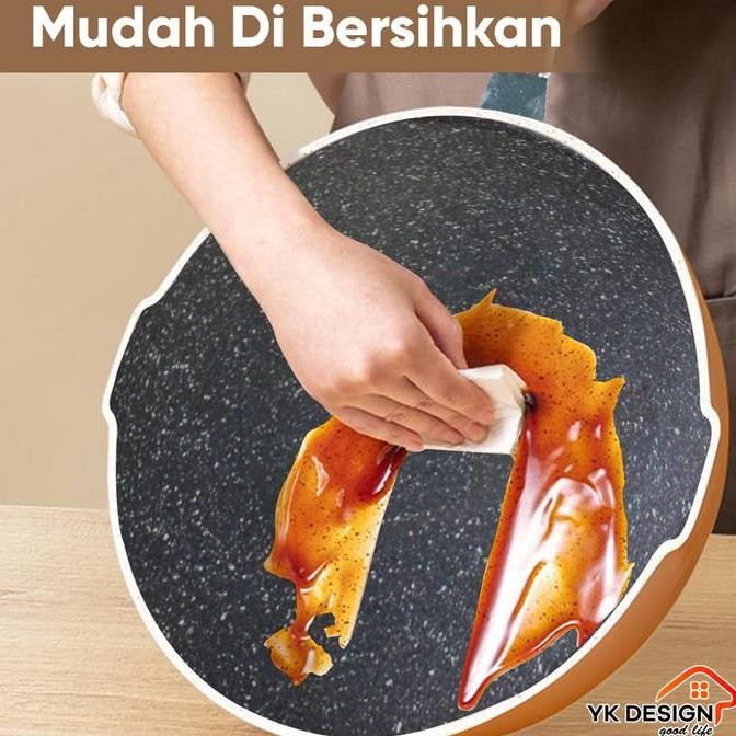 Promo Yk Design - 833B/A Wajan Batu Medis  29Cm Free Spatula