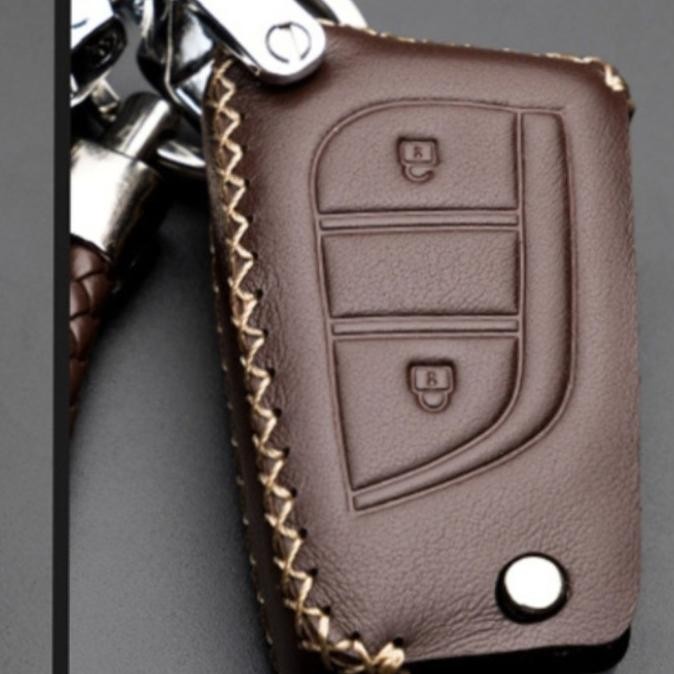 GANTUNGAN KUNCI SARUNG KULIT COVER REMOTE MOBIL TOYOTA INNOVA REBORN