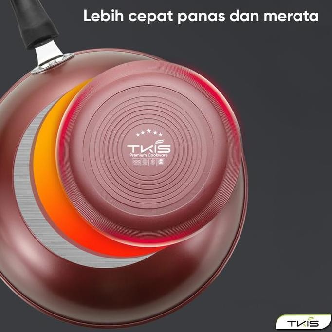 Promo [Special Price] Merek Tkis Wajan Penggorengan Besi Anti Lengket Teflon Frypan Warna Hitam Maro