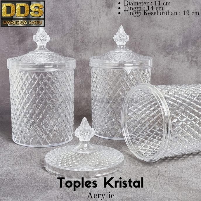 Toples Kristal Akrilik Kue Kering Kacang Permen 1000 ML