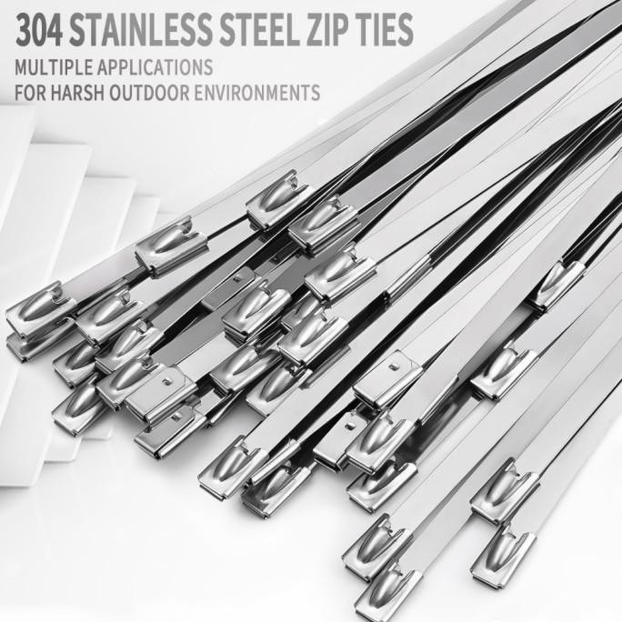 

BABYBOZ - 100PCS PREMIUM ISFRIDAY Kabel Ties Stainless Steel Anti Karat Multifungsi 100 PCS 4.6 x 450 mm - IF10 - Silver