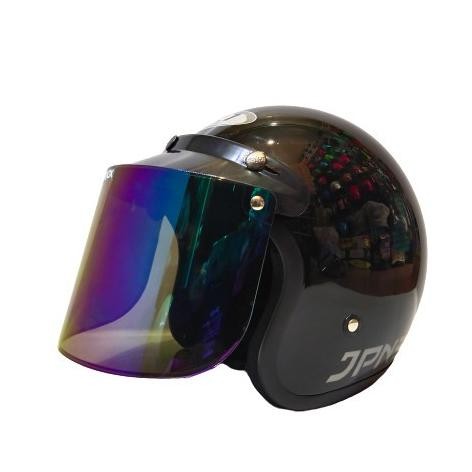 HELM BOGO RETRO JPN HITAM GLOSSY