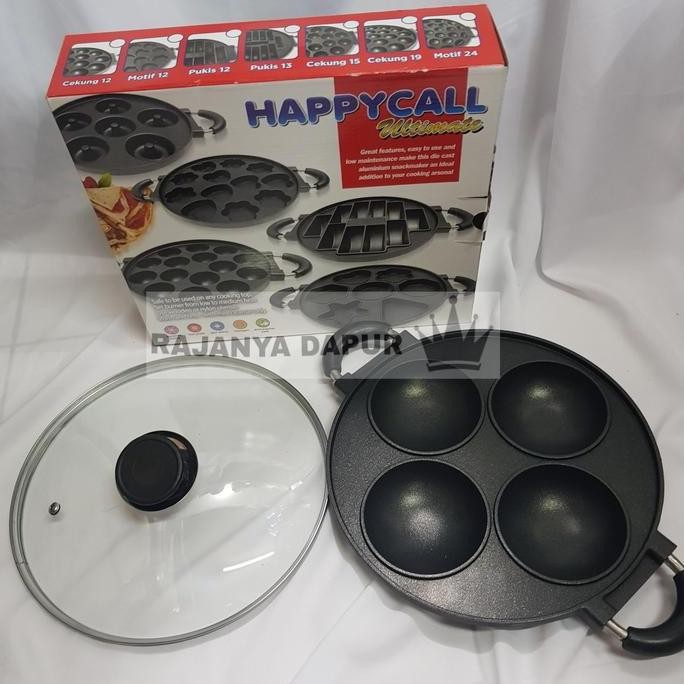 happycall cetakan kue serabi teflon apem selong - cetakan apem isi 4  cetakan kue teflon 4 lubang ce