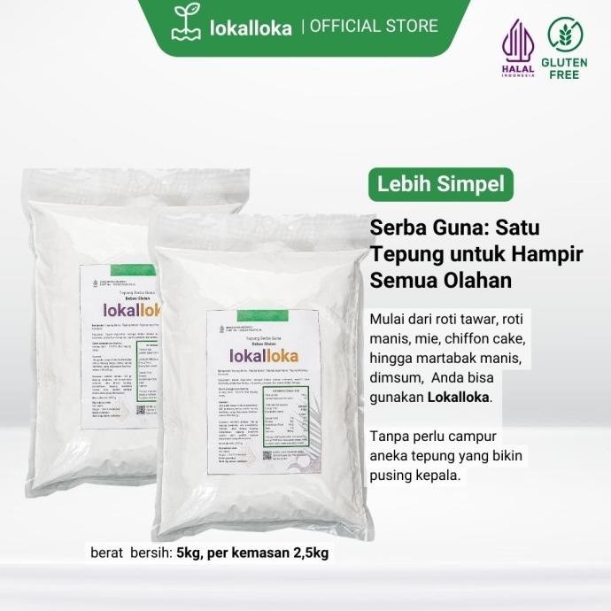 

Grosir Tepung Serba Guna Bebas Gluten Lokalloka 5 Kg Pengganti Terigu