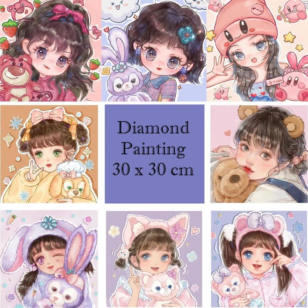 

5D Diamond Painting Set DIY Lukisan Diamond Kristal Prakarya Anak Gambar 30x30cm Dekorasi