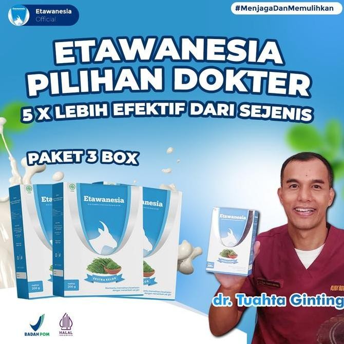 

Murah Paket 3 Box Etawa Biru-Susu Bubuk Kambing Etawanesia + Ekstrak Moringa Folium ( Ekstrak Daun Kelor ) Bpom & Halal