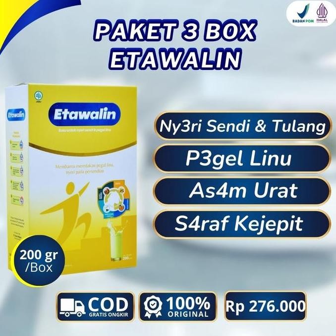 

Promo Susu Untuk Tulang Dan Sendi Paket 3 Box Etawalin 200Gr