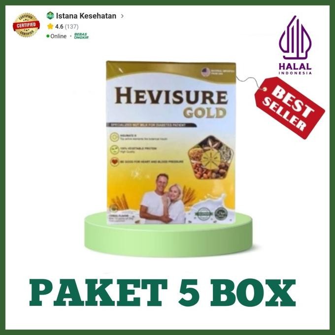 

Promo 5 Box Hevisure Gold Plus Original Susu Diabetes Kencing Manis Bpom