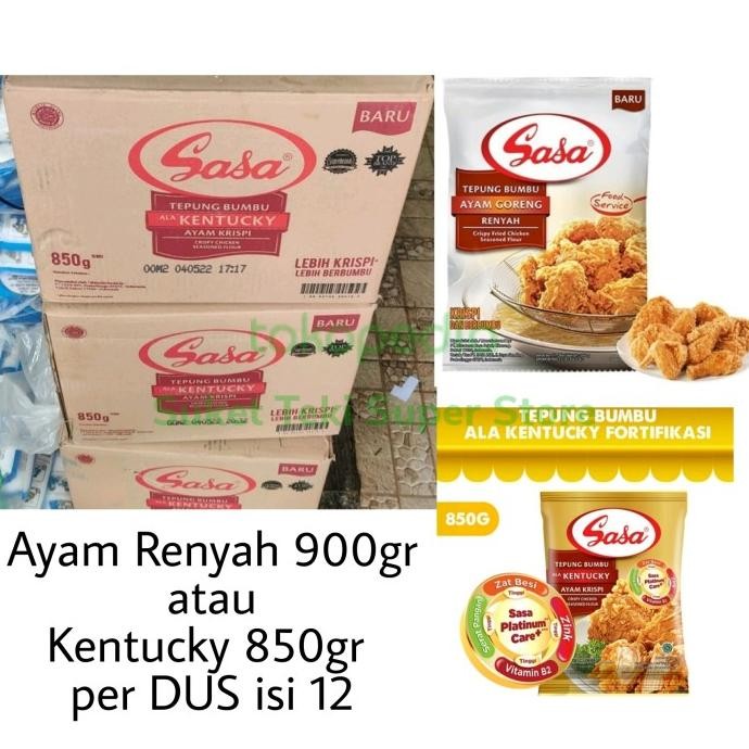 

Promo Sasa Tepung Ayam Goreng Renyah 900 Gr / Kentucky 850 Gr Per Dus Isi 12