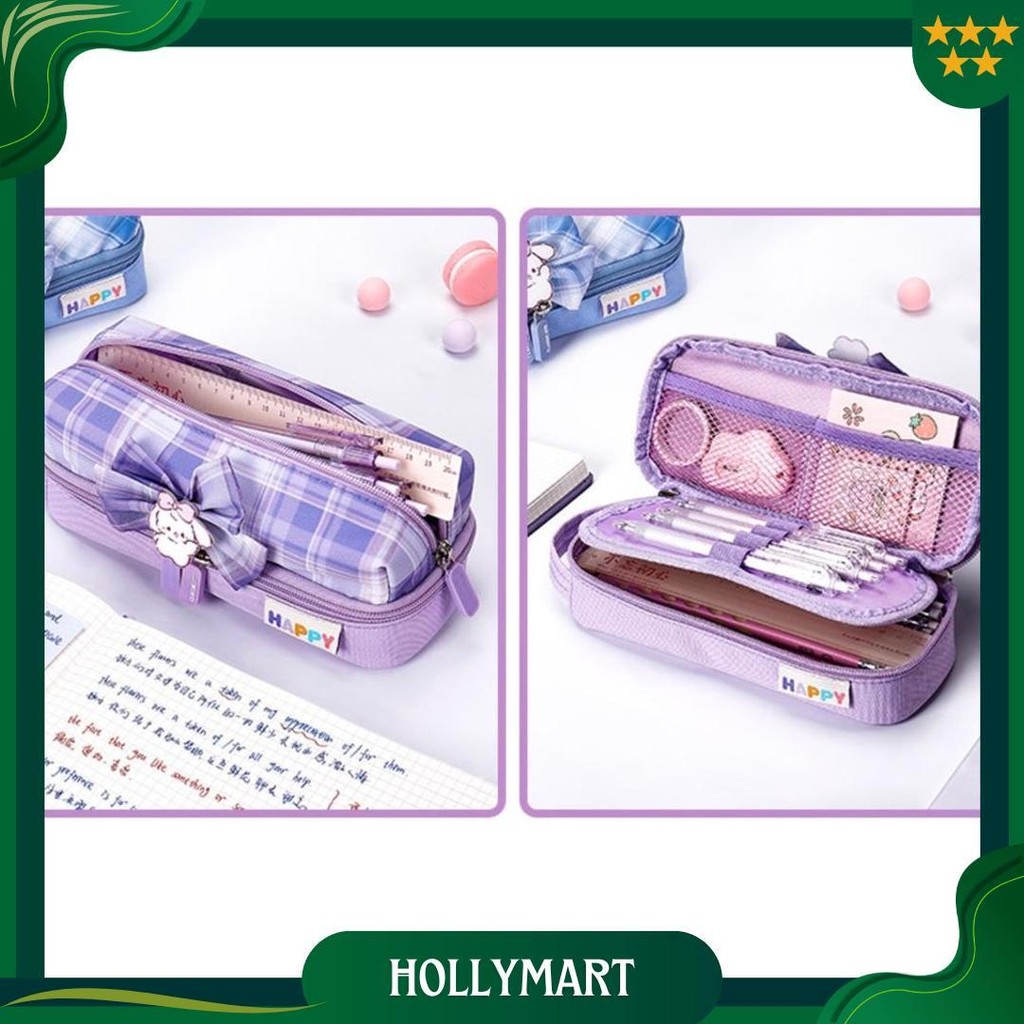 

Txs08 Korean Pen Pencil Case Happy Ribbon Kotak Tempat Pensil Box Ktm Sale