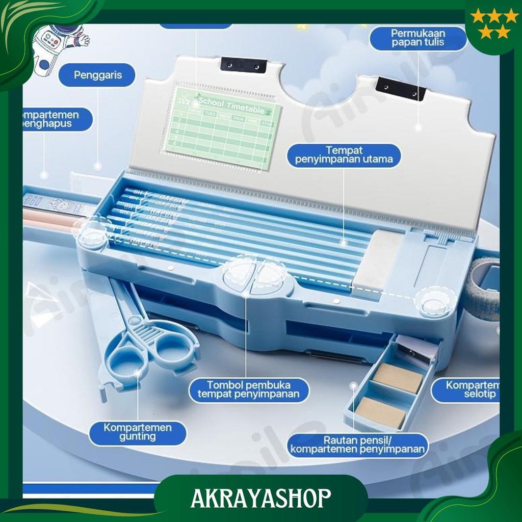 

Aimilo - Tempat Pensil Multifungsi Kotak Pensil Anak Lengkap Peruncing Gunting Isolasi Penghapus Penggaris Alat Tulis Sekolah Gratis Ongkir