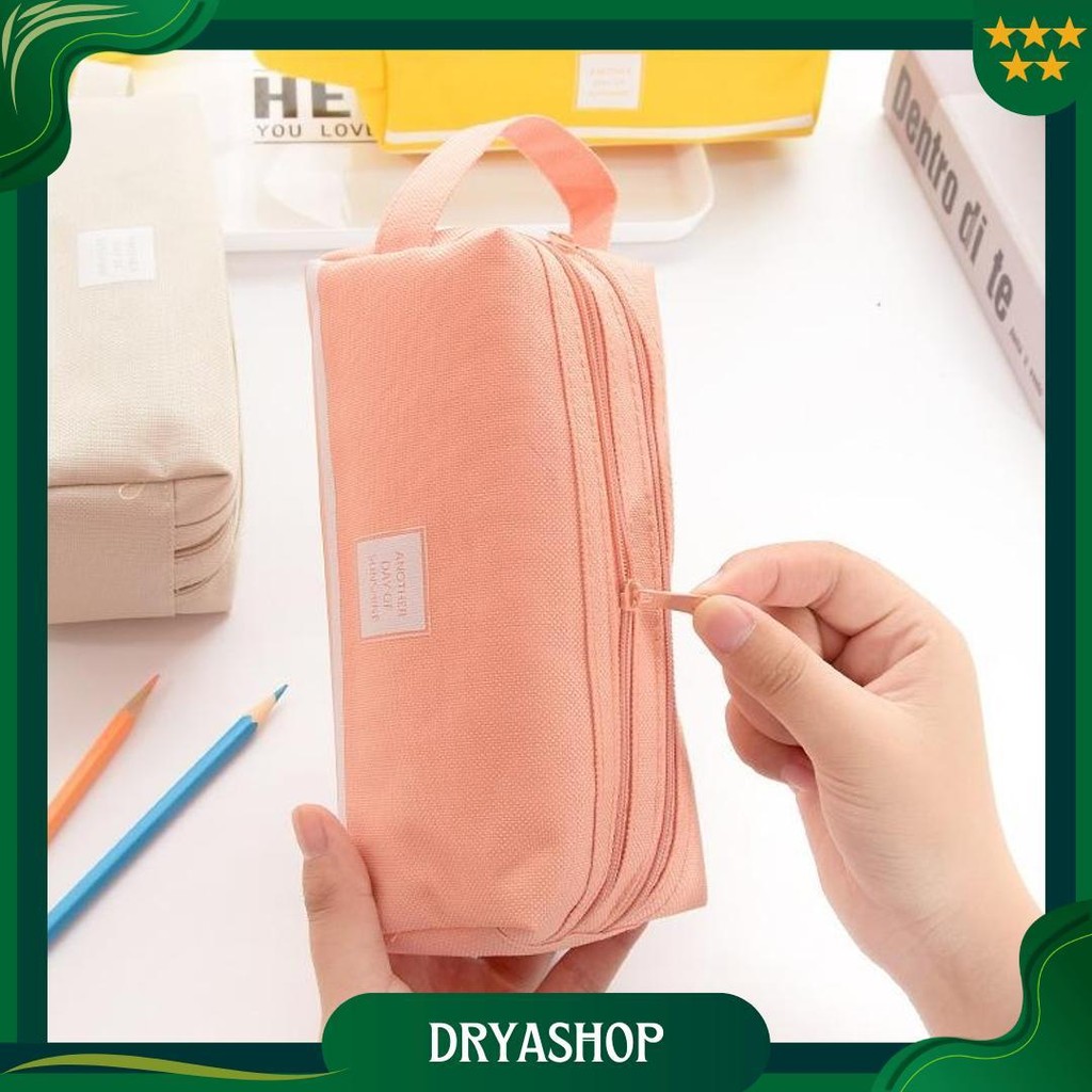 

Kotak Pensil Kain Pastel Double Resleting / Pencil Case Besar Dua Sleting / Tempat Pensil Tempat Make Up Serbaguna Cod