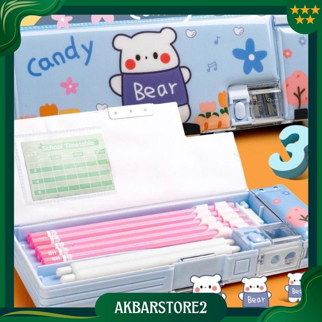 

7S Kotak Pensil Pola Kartun Lapisan Ganda Dan Tunggal Dengan Rautan Kapasitas / Tempat Pensil Multifungsi Motif Unicorn / Dinosaurus / Astronot Untuk Anak Tk Cod