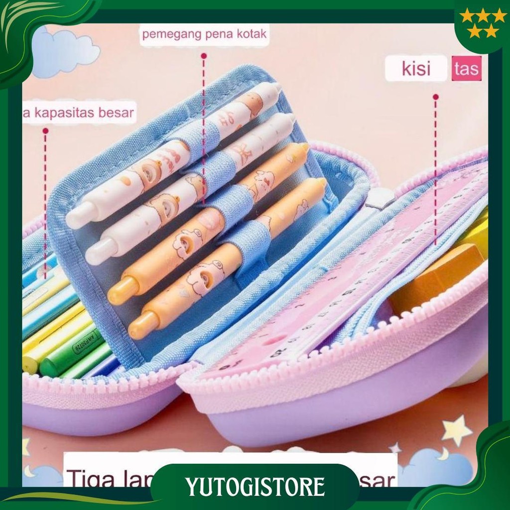 

Kotak Pensil Boneka Squishy 3D Pencet Tempat Pensil Hardcase Waterproof Pencil Case Anak Lucu 2 Tingkat 2 Lapis Cod