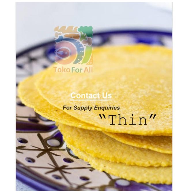 

Promo Yellow Corn Tortilla Thin (Kulit Nachos), Vegan, Gf, 1000Gr, 15Cm /6In