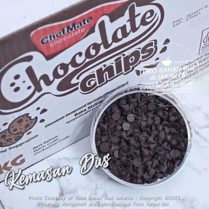 

Murah Chefmate Chip Dark 1Kg Cokelat Compound Chocolate Chips Chocochip