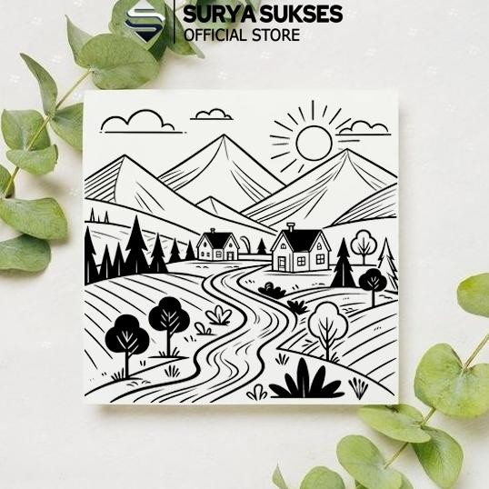 

Fg-87 Diy Paint Kit One Set Canvas Board - Kanvas Lukis Sketsa Set 20 X 20 Cm Canvas Gambar