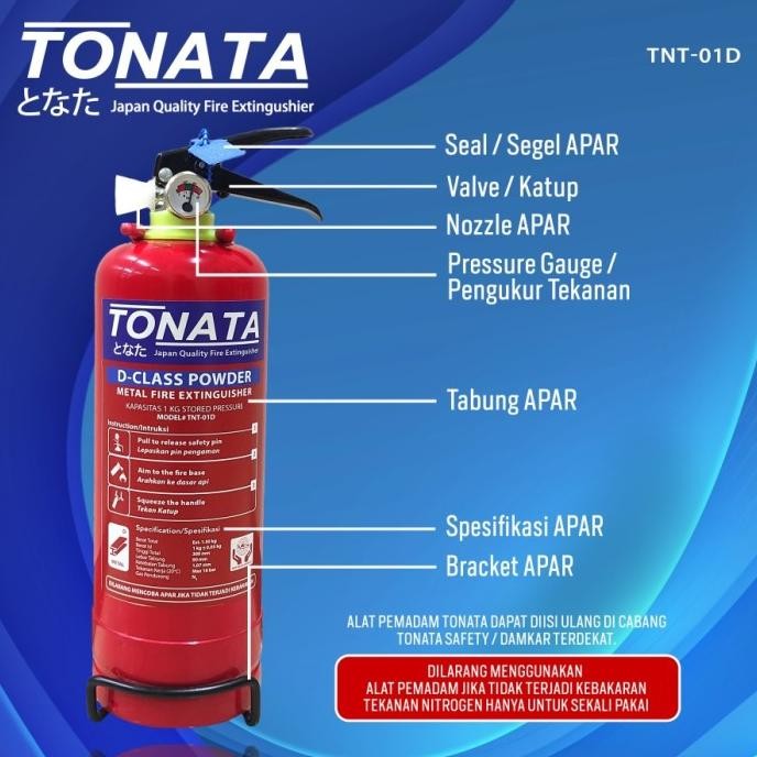 Spesial Apar D-Class Powder 1 Kg Tonata / Apar 1Kg Logam