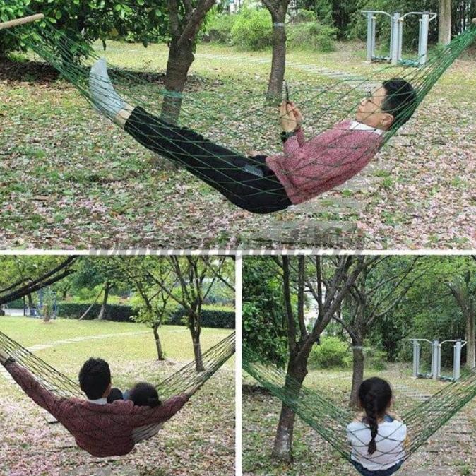 TERLARIS Hammock jaring kayu lebar 70cm,,ayunan pantai,,gunung Ayunan jaring.