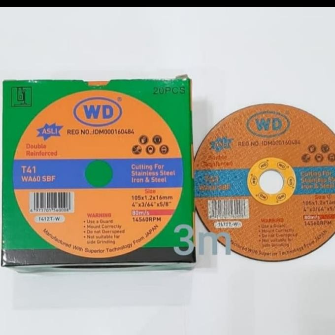 Batu Potong WD Gerinda Gurinda Mata Potong Besi Stainless WD 4 in 1dus PROMO