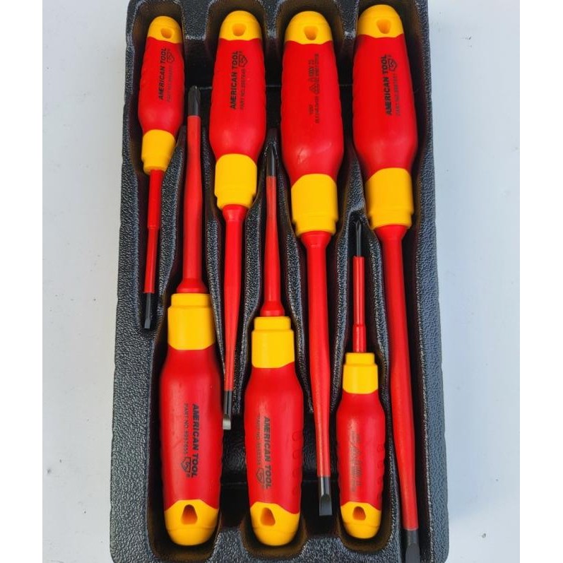 Obeng Listrik Set 7 Pcs American Tool VDE 1000 V Insulated Screwdriver TERBATAS