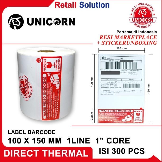 

Stiker Label AWB Resi Alamat Unboxing Fragile Thermal A6 100x150 @300 murah