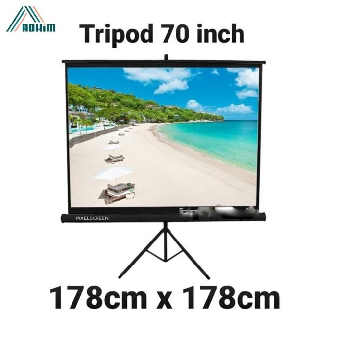 Pixel Screen Projector / Layar Projector Tripod Screen 70" Co