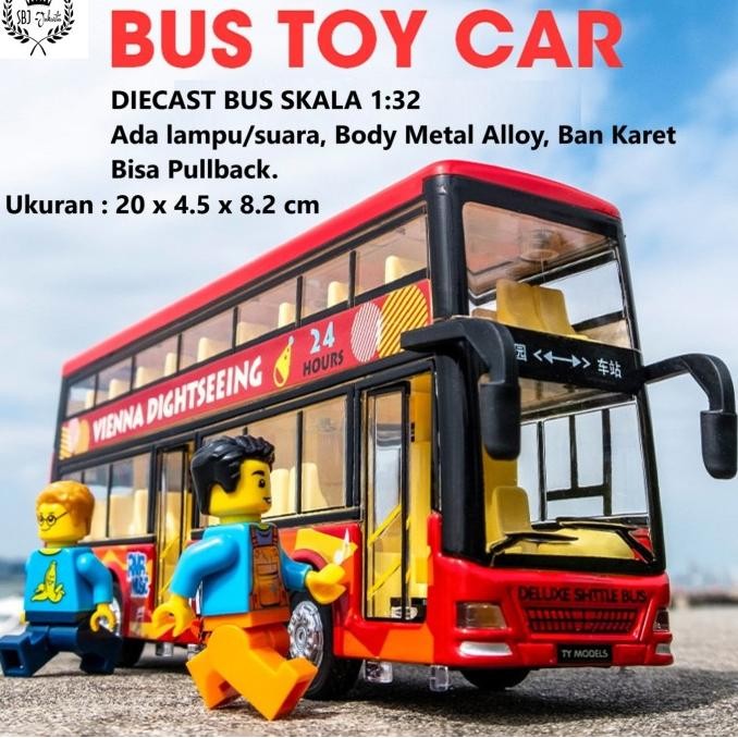 DIECAST BUS DOUBLE DECKER LONDONERS BUS HONGKONG BUS PARIWISATA SKALA 1:32 METAL ALLOY SERIES 2104T