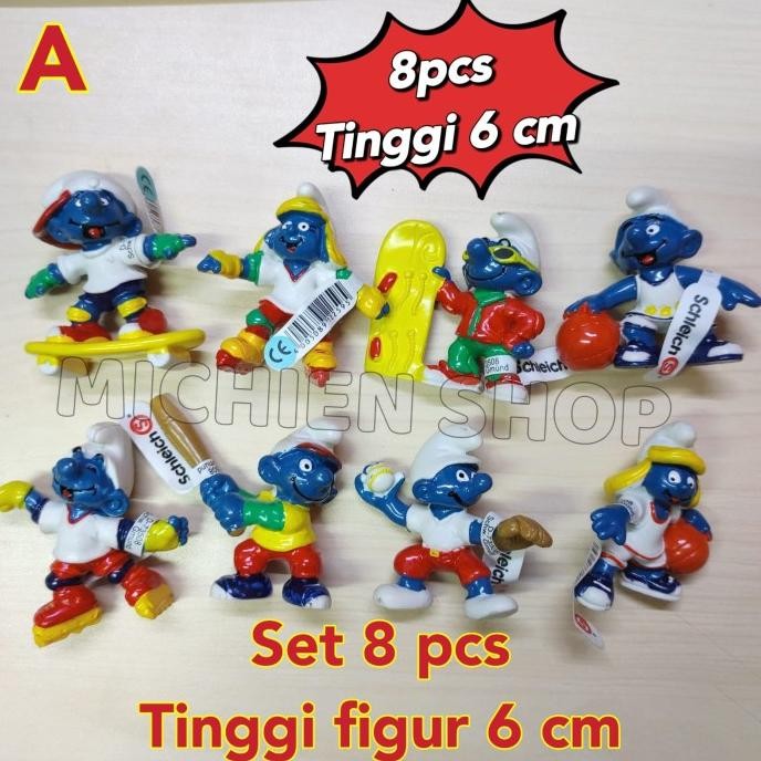[LS] Action Figure The Smurf Set 8 Promo Diskon