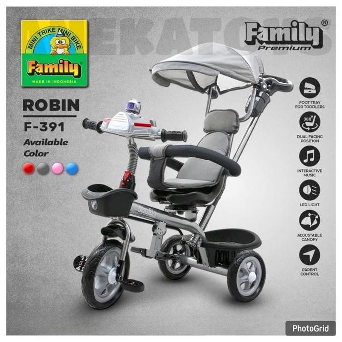 Grosir (Chat Warna) Sepeda Roda Tiga Anak Family Family F391 Ban Eva Jok Hadap Depan Belakang Busa T