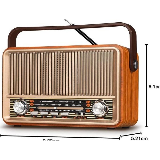 Sale Radio Retro Portable 6 Band Fm/Am/Sw/Tf Usb Digunakan Untuk Bluetooth Speaker Senter Fleco F-51